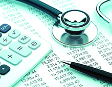 Stethoscope with financial statement